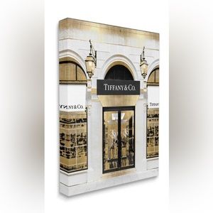Tiffany & Co Storefront‎ Wall Art Canvas Print 12x16 | Black, White Gold